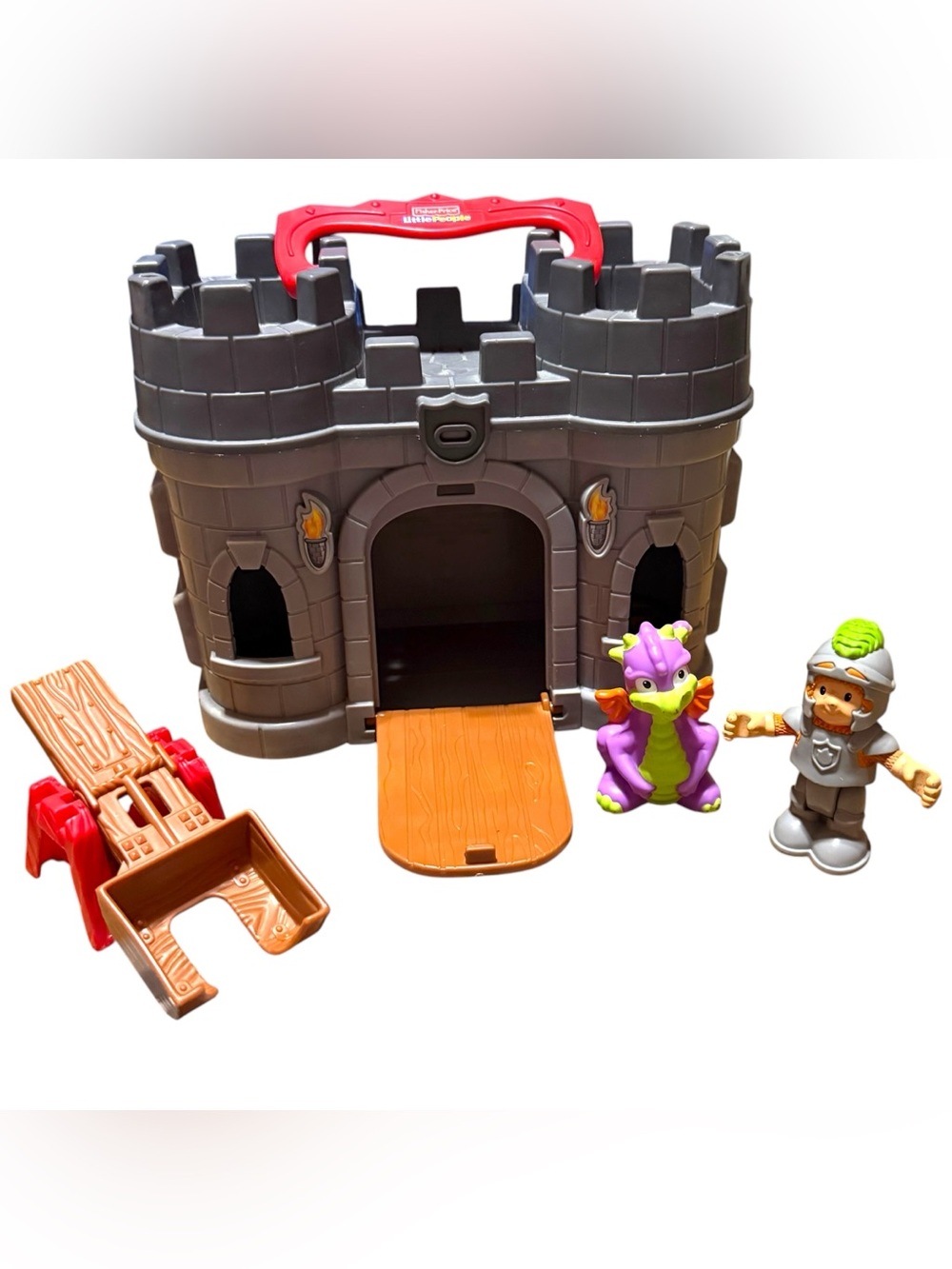2009 Fisher Price Little People Play n Go Castle Carrying Case Dragon Knight